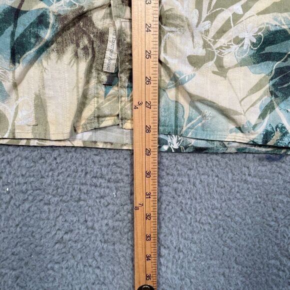 The Territory Ahead Shirt Men's Large Beige Green Blue Floral Button Up Hawaiian - Picture 6 of 8